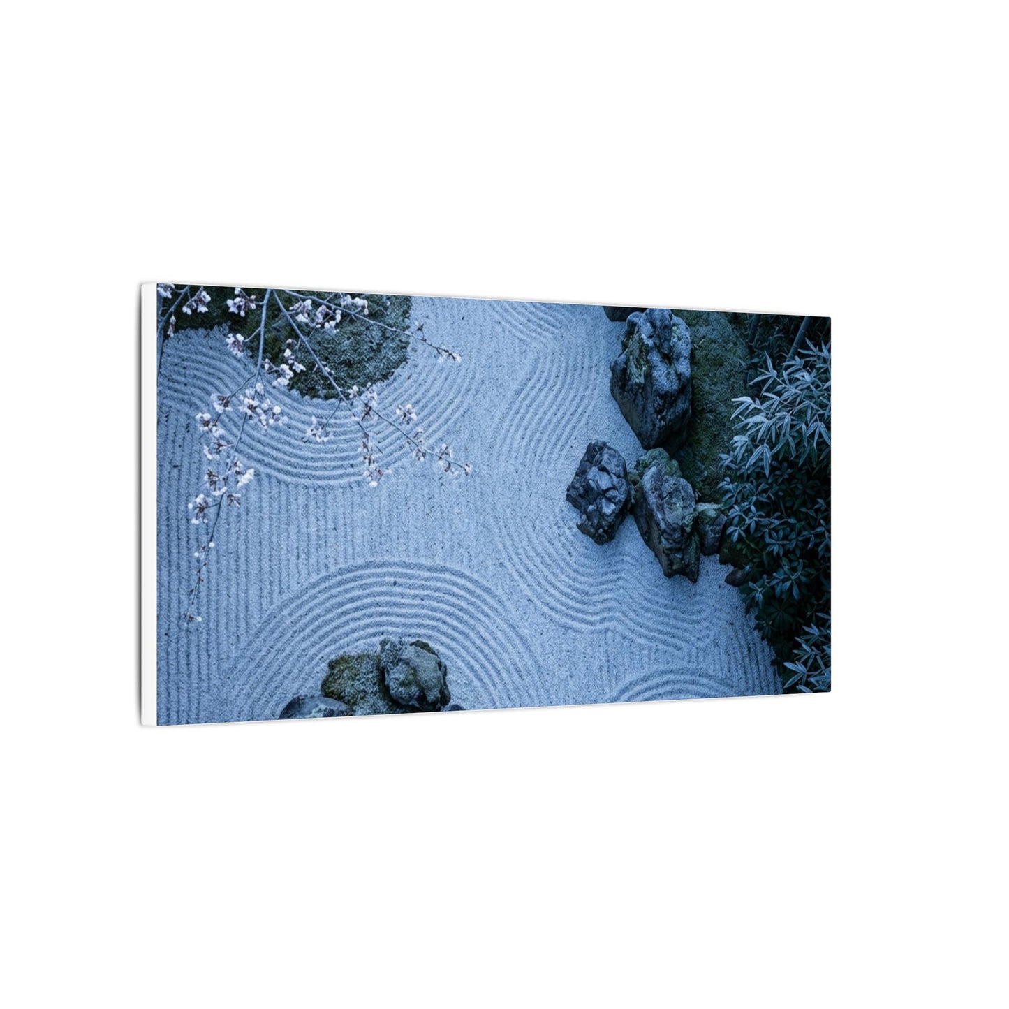 Contemplative Cherry Blossom Canvas Art - Karesansui Zen