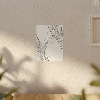 Neutral Shoji Screen Canvas Art - Minimal Line Japandi