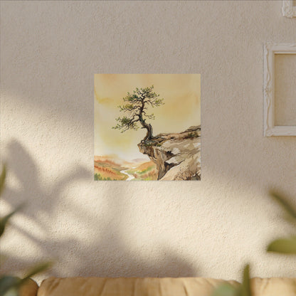 Golden Hour Pine Tree Canvas Art - Japandi Fukinsei