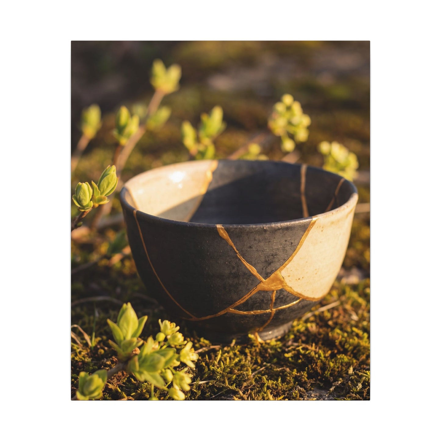 Seijaku Broken Pottery Canvas Art - Kintsugi Gold Repair