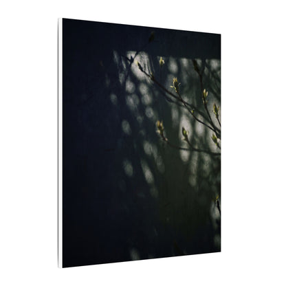 Dark Japandi Shoji Screen in Dappled | Moody Minimal Canvas Art