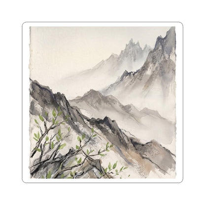 Mountain Mist Texture Sticker | Earthy Japandi Art