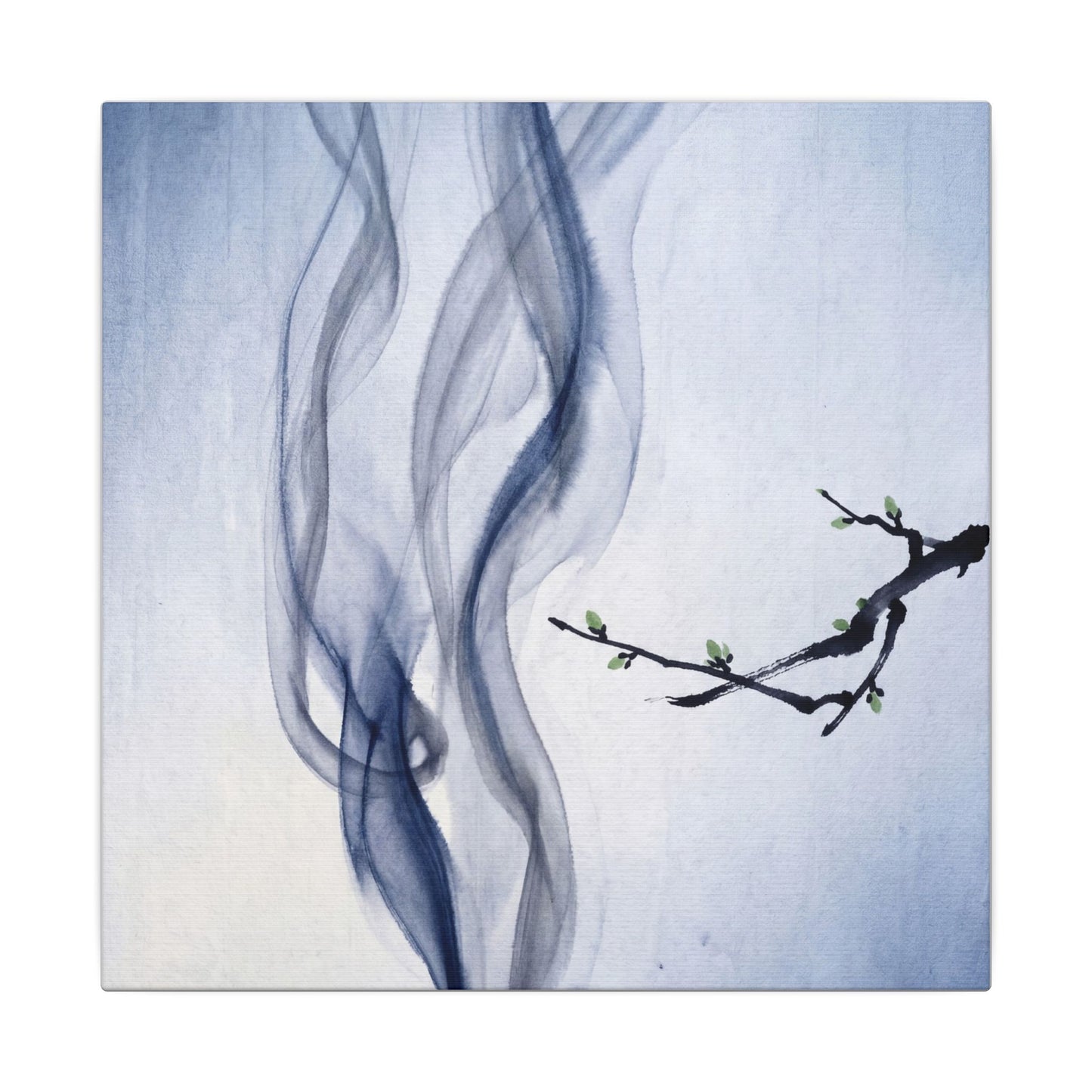 Incense Smoke Spring Canvas Art | Zen Tranquil Design