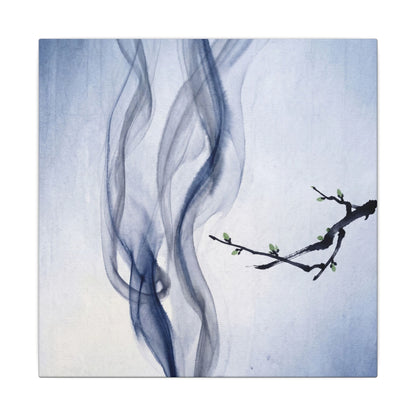 Incense Smoke Spring Canvas Art | Zen Tranquil Design