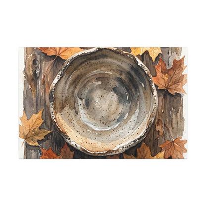 Ma Ceramic Bowl Canvas Art - Japandi Watercolor