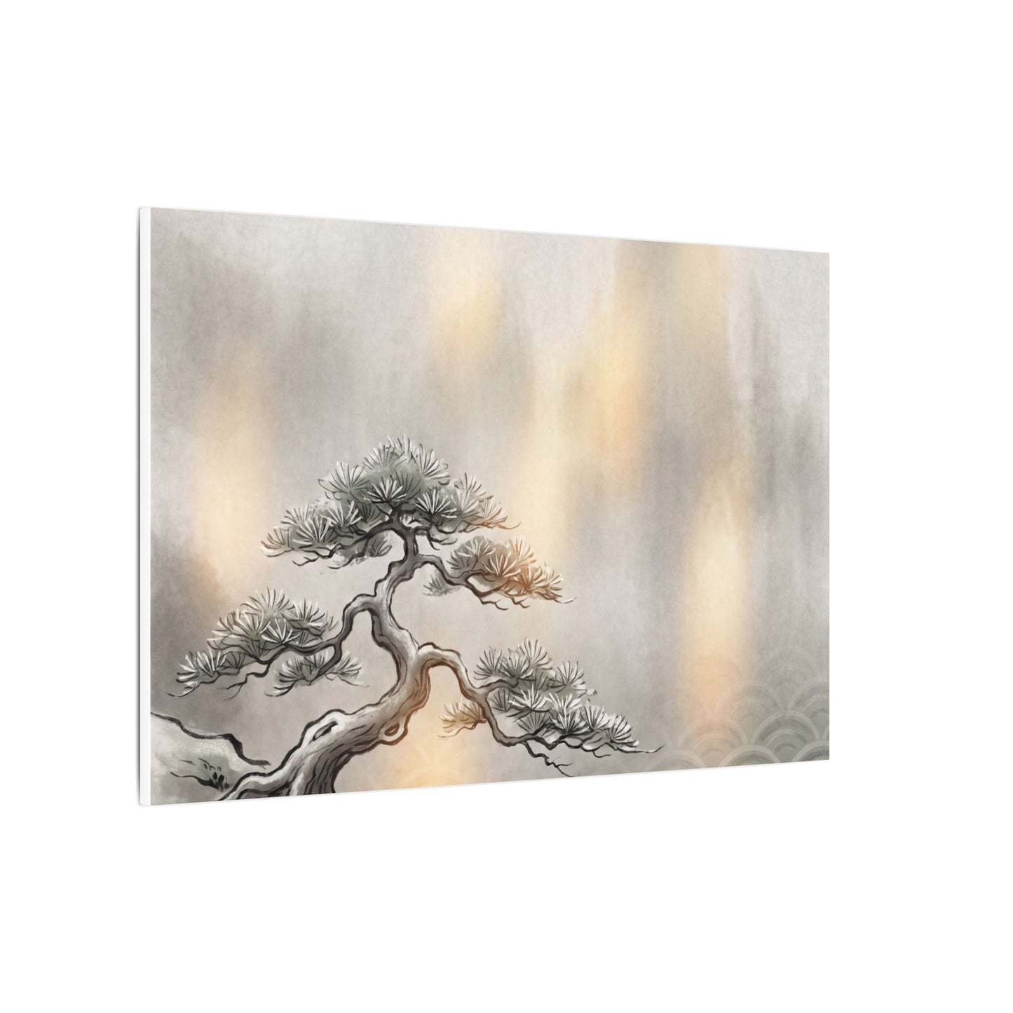 Pine Tree Canvas Art | Winter Japandi Japanese Pattern Art