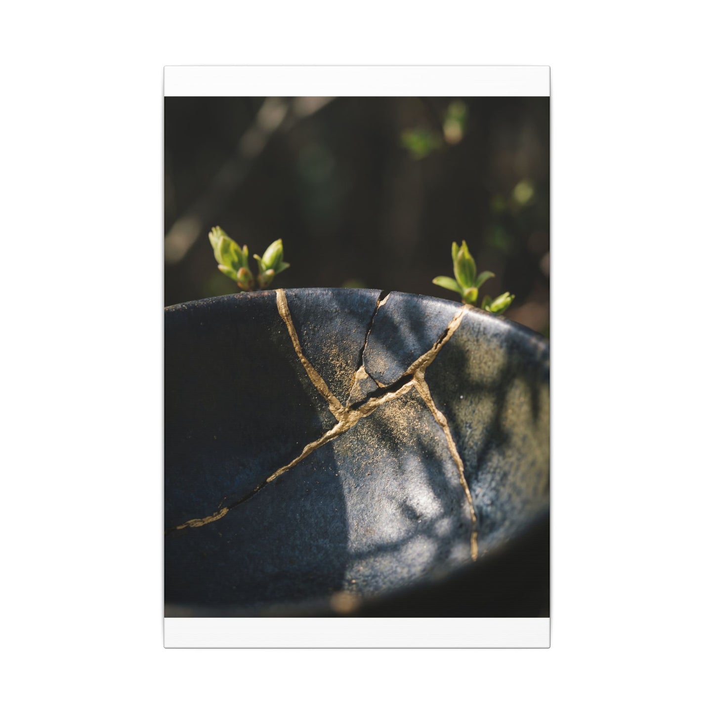 Seijaku Broken Pottery Canvas Art - Dark Japandi Shadow Zen
