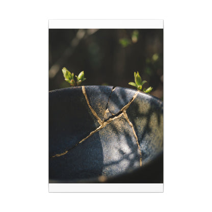 Seijaku Broken Pottery Canvas Art - Dark Japandi Shadow Zen