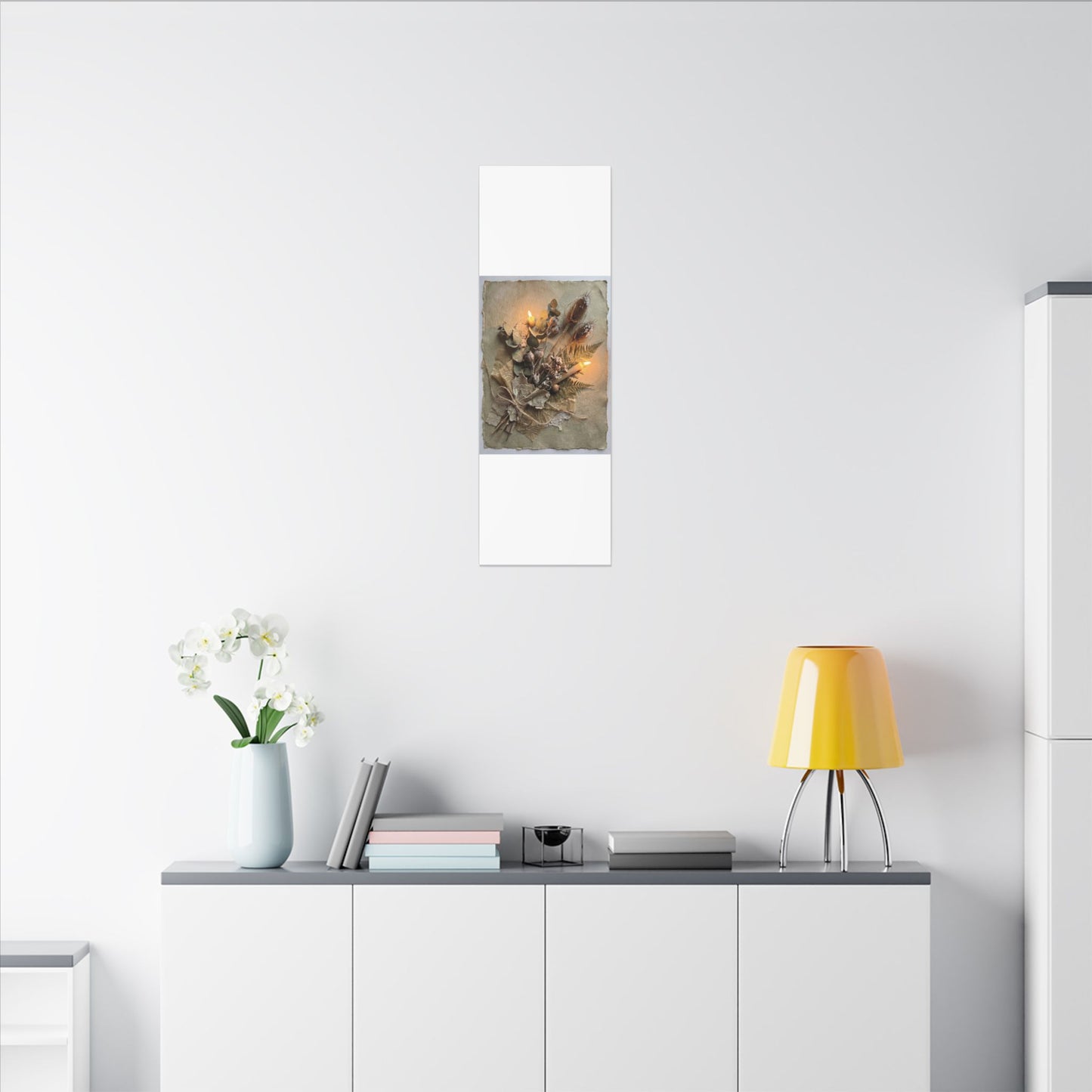 Dried Flowers Texture Canvas Art | Warm Japandi Art