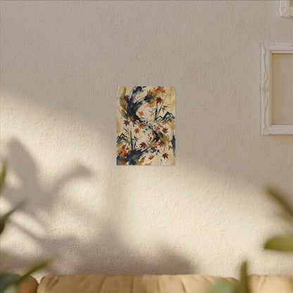 Golden Hour Ink Brushstroke Canvas Art - Zen Shibui