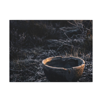 Kanso Ceramic Bowl Canvas Art - Dark Japandi Dark Texture