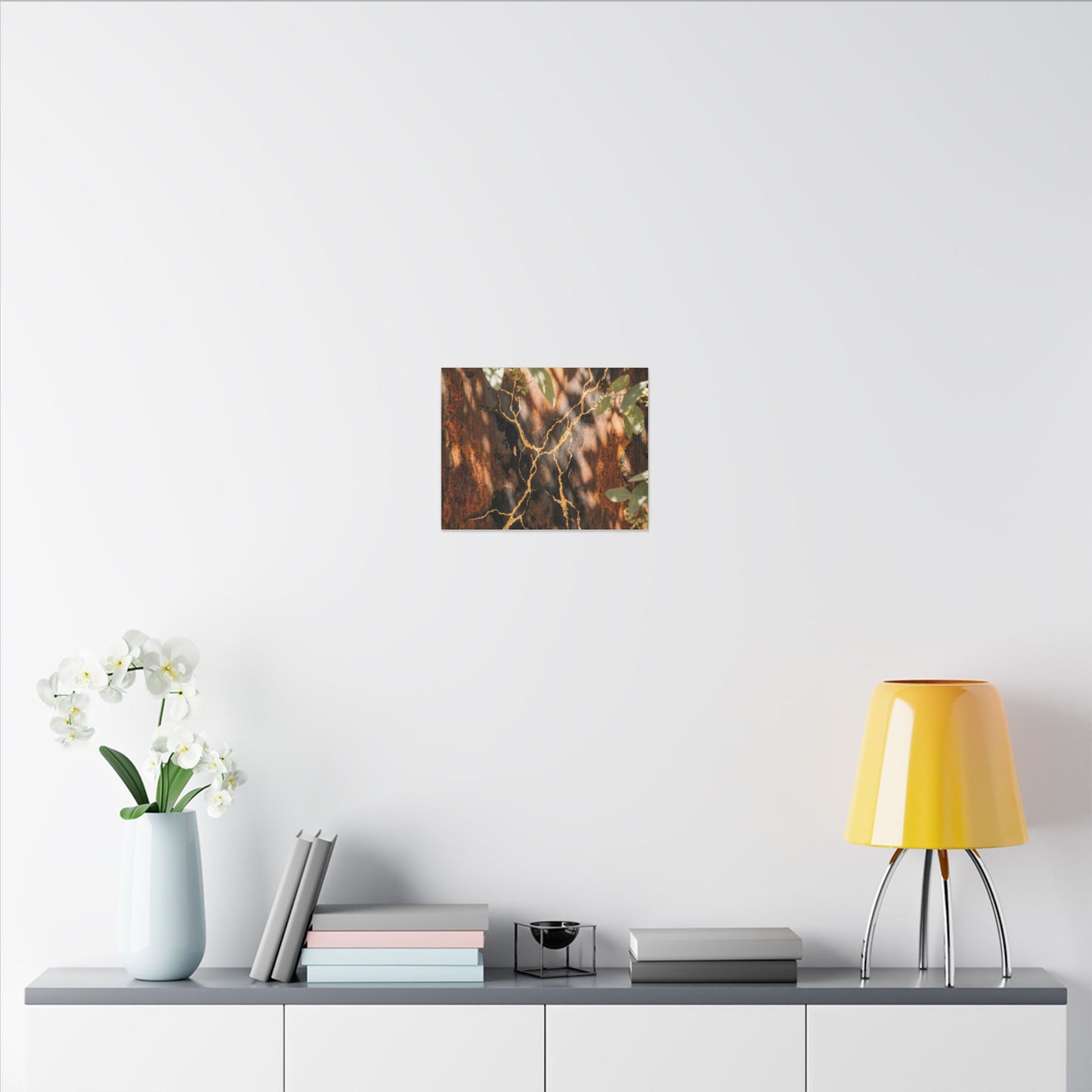 Kanso Rust Patina Canvas Art - Kintsugi Gold Vein