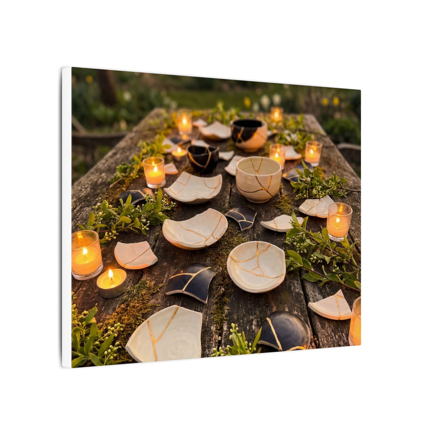Broken Pottery Spring Canvas Art | Kintsugi Beautiful Design