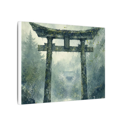 Earthy Torii Gate Canvas Art - Watercolor Japandi