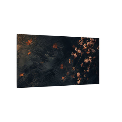 Golden Hour Cherry Blossom Canvas Art - Dark Japandi Kanso