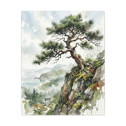 Pine Tree Spring Canvas Art | Japandi Neutral Design