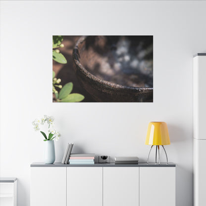 Ceramic Bowl Shadow Zen Canvas Art | Moody Dark Japandi Art