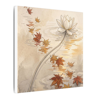 Lotus Flower Canvas Art | Autumn Japandi Minimal Line Art