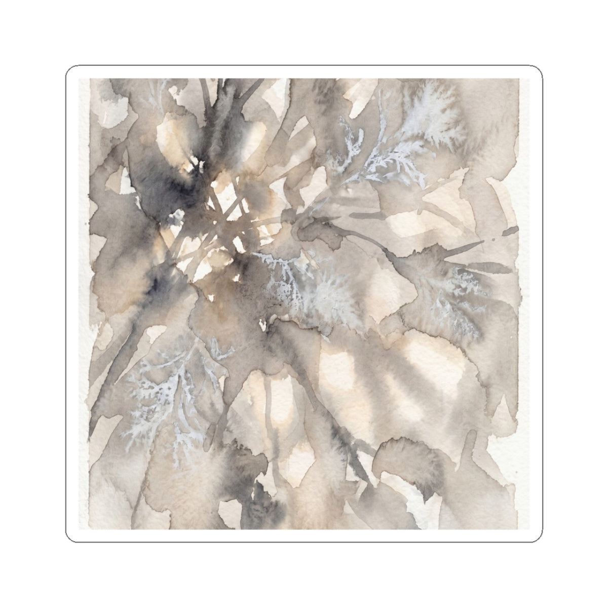 Shadow Play Watercolor Sticker | Earthy Japandi Art