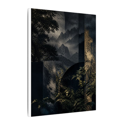 Mountain Mist Summer Canvas Art | Dark Japandi Atmospheric Design