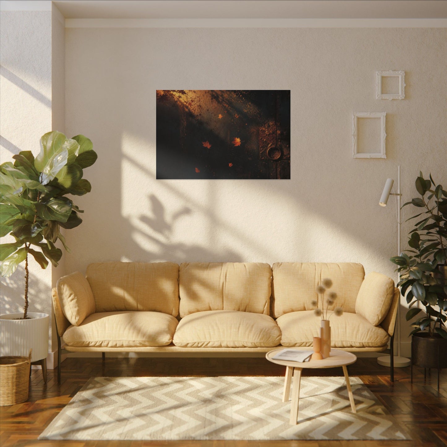 Dark Japandi Rust Patina in Golden Hour | Shadow Zen Canvas Art