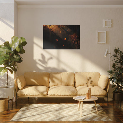 Dark Japandi Rust Patina in Golden Hour | Shadow Zen Canvas Art