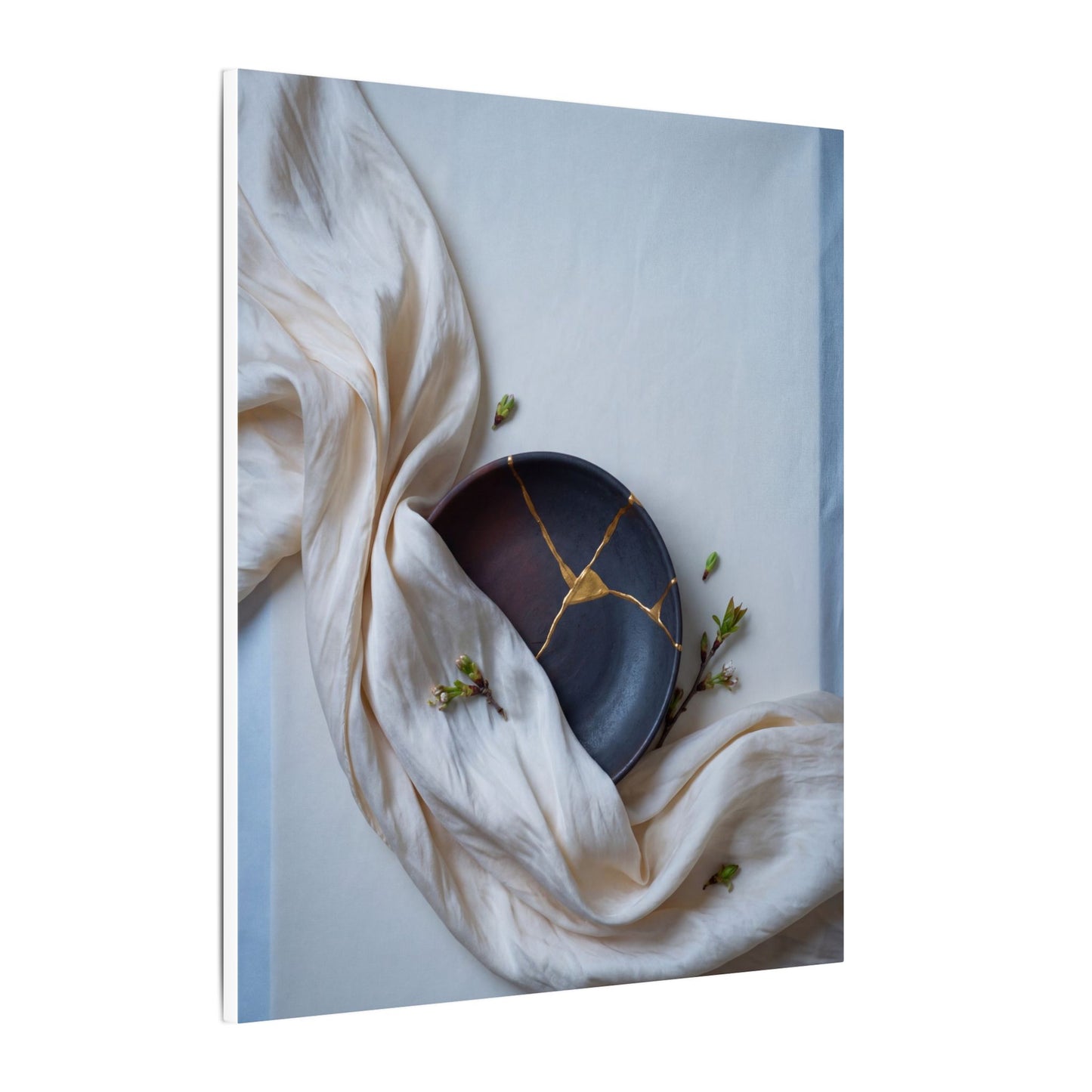 Ma Silk Drape Canvas Art - Kintsugi Gold Repair