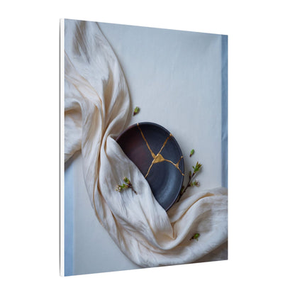 Ma Silk Drape Canvas Art - Kintsugi Gold Repair