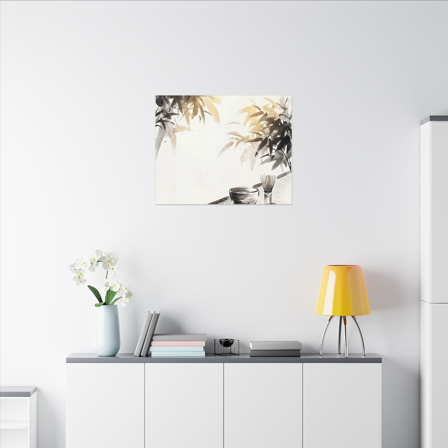 Tea Ceremony Sumi E Canvas Art | Serene Zen Art