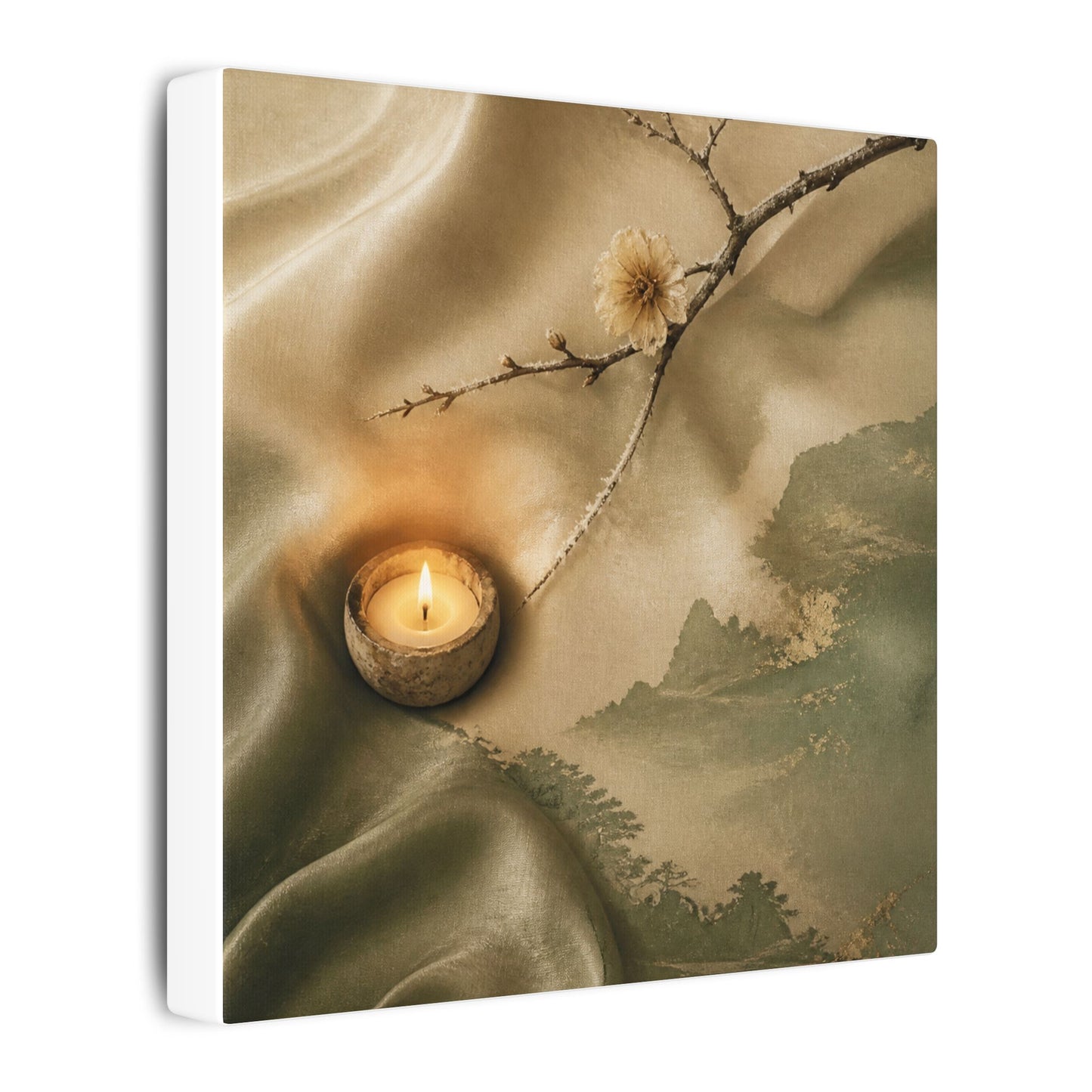 Silk Drape Japanese Pattern Canvas Art | Warm Japandi Art