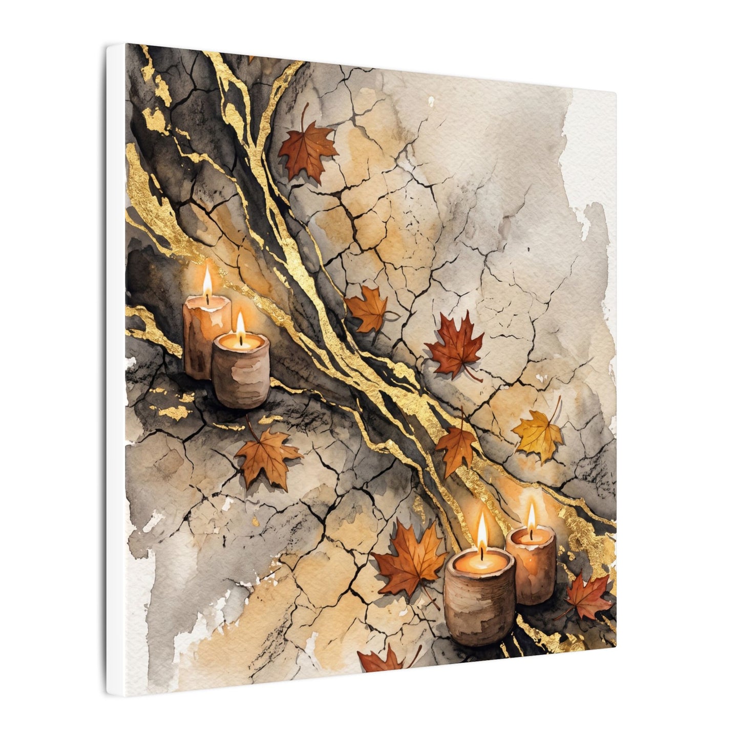 Cracked Earth Autumn Canvas Art | Japandi Warm Design