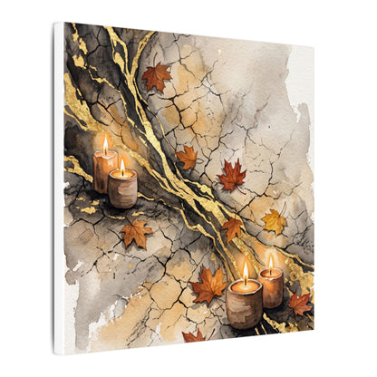 Cracked Earth Autumn Canvas Art | Japandi Warm Design