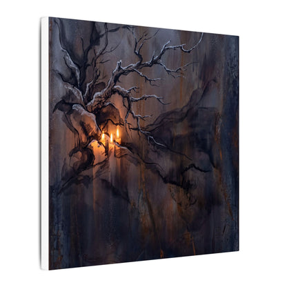 Winter Rust Patina Charcoal Ink Canvas Art | Atmospheric Decor