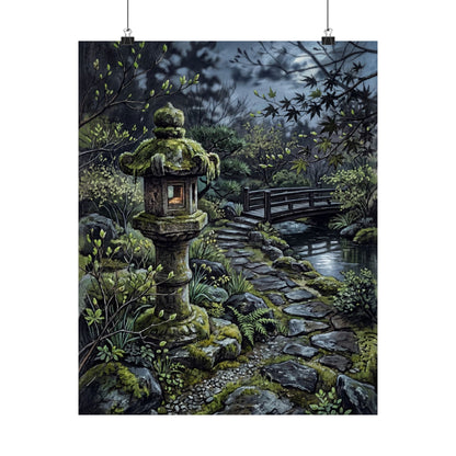 Cozy Stone Lantern Wall Art Print - Texture Japandi Art Print