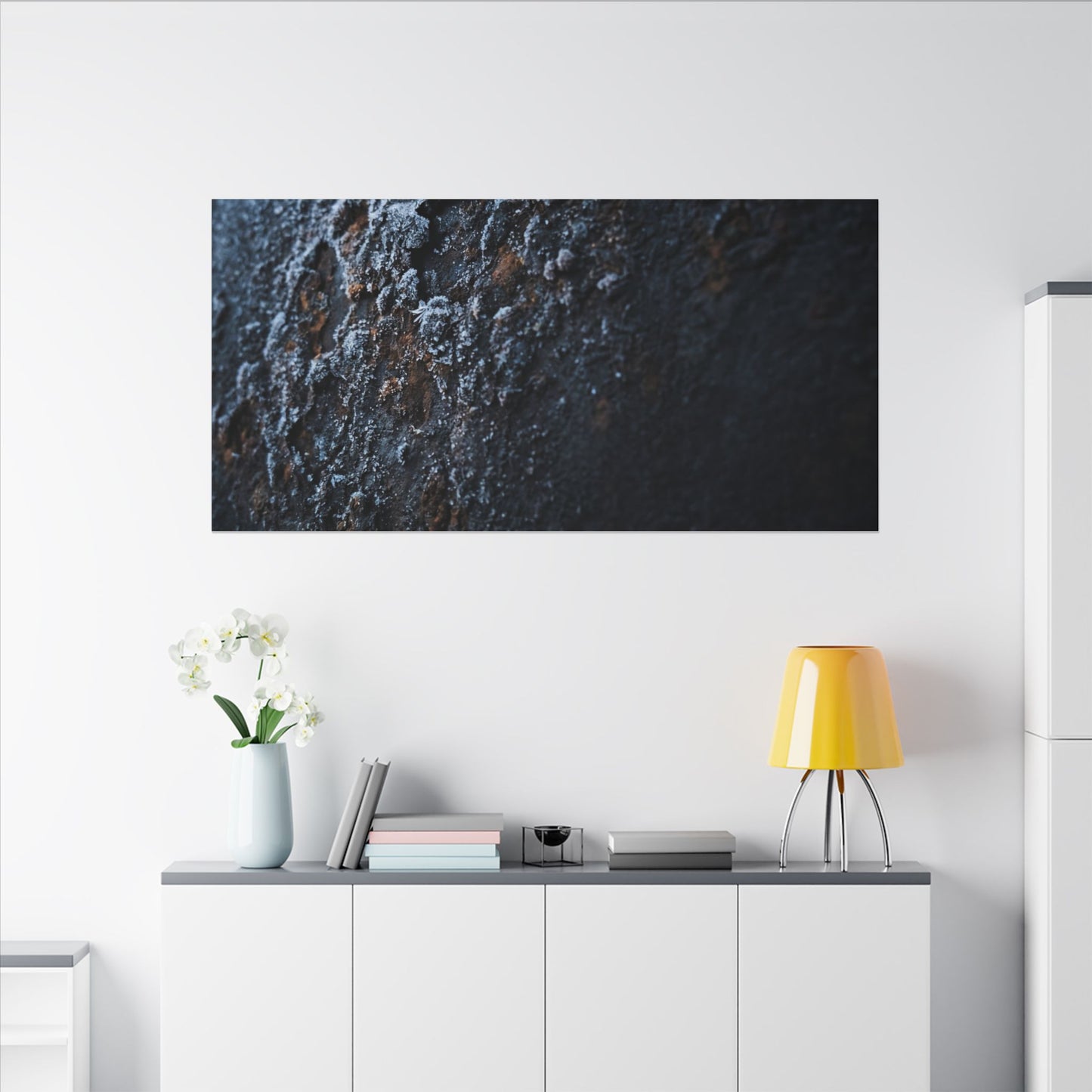 Rust Patina Canvas Art | Winter Dark Japandi Shadow Zen Art