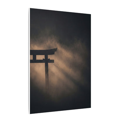 Torii Gate Shadow Zen Canvas Art | Bold Dark Japandi Art