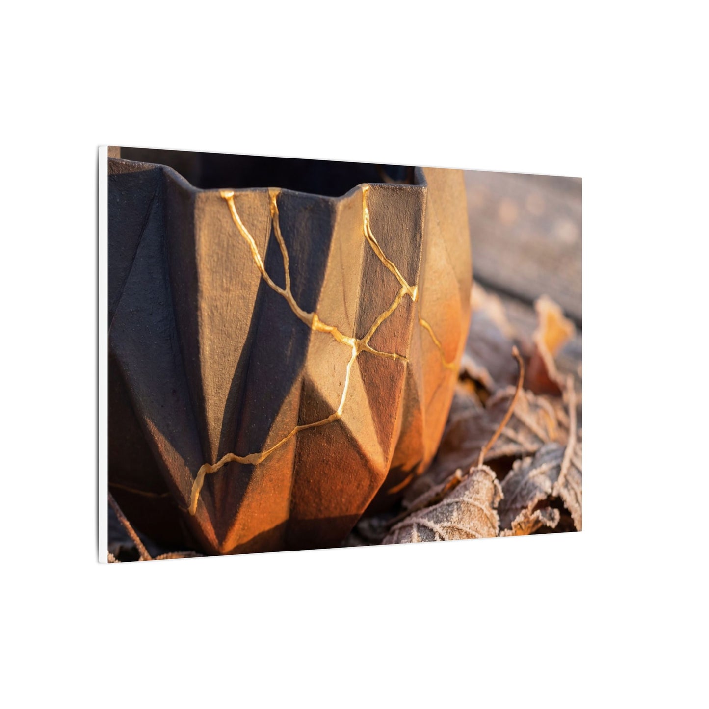 Paper Fold Gold Repair Canvas Art | Philosophical Kintsugi Art
