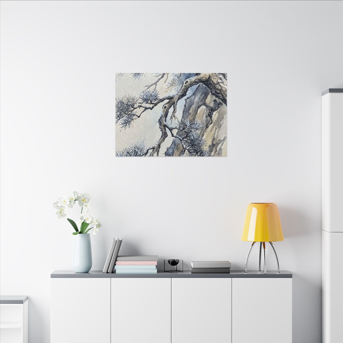 Moonlight Pine Tree Canvas Art - Japandi Seijaku