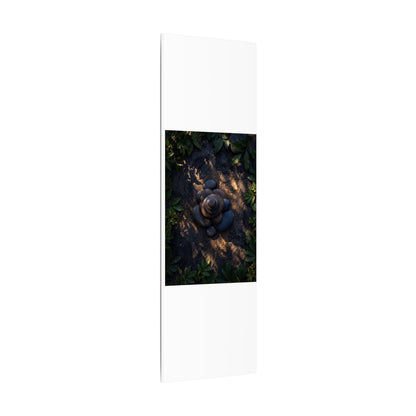 Ma River Stones Canvas Art - Dark Japandi Dark Texture