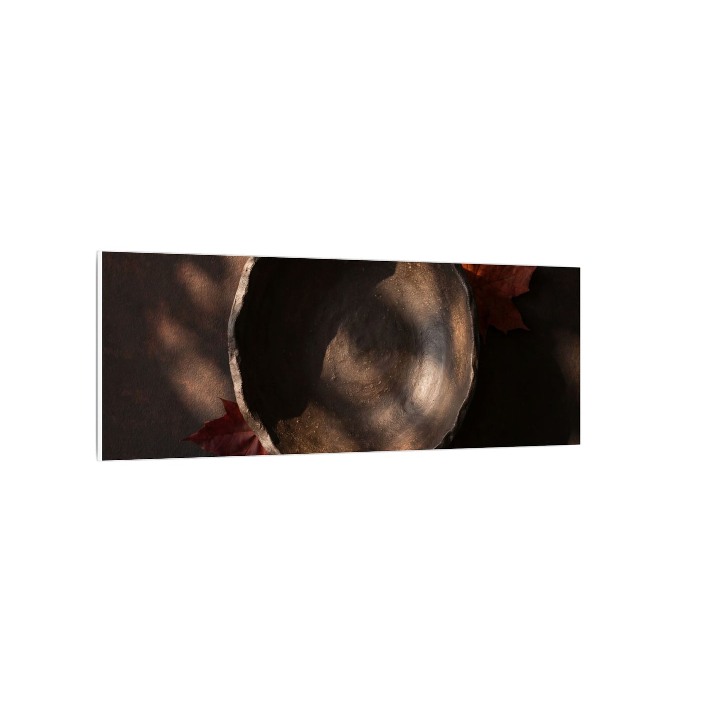 Ceramic Bowl Canvas Art | Autumn Dark Japandi Dark Texture Art