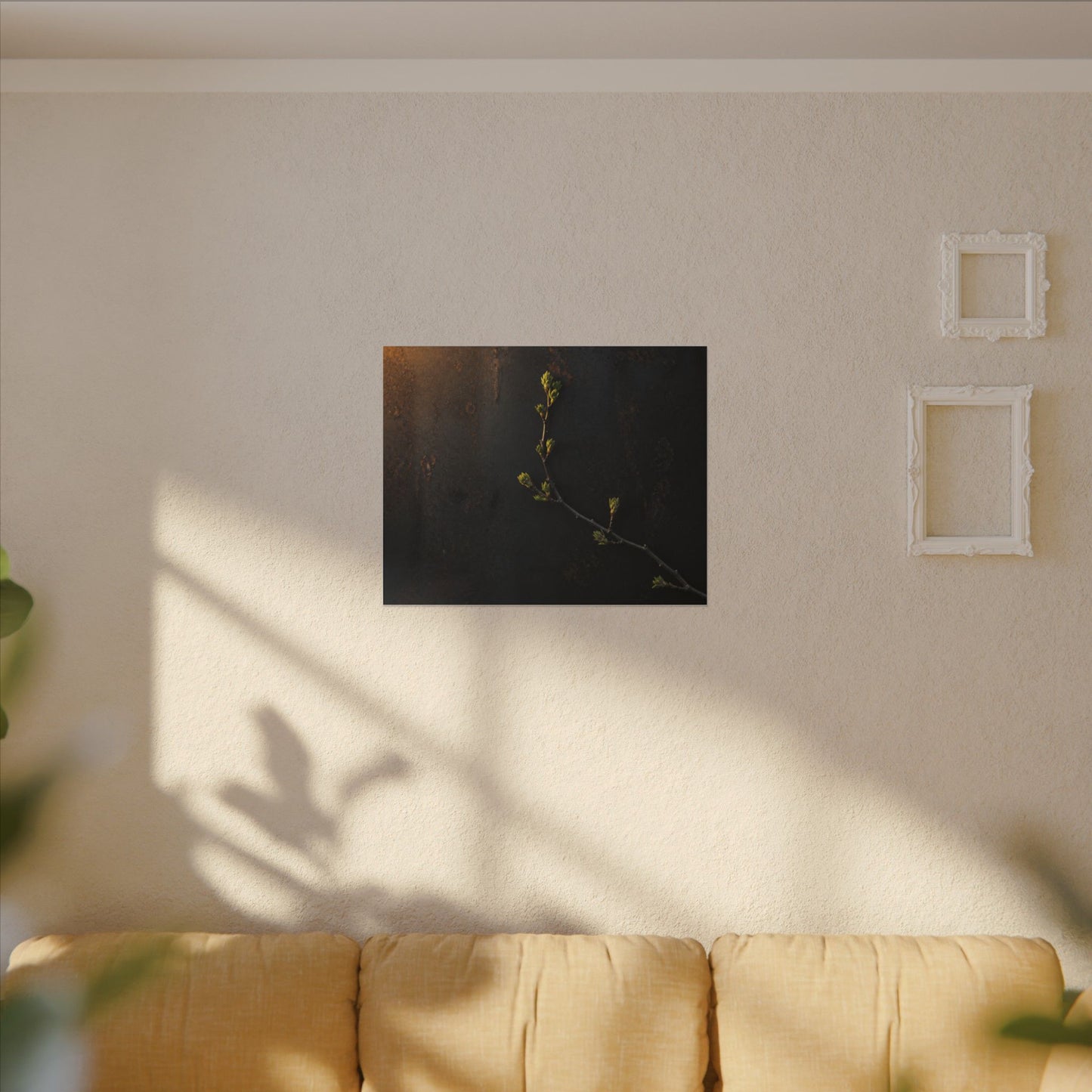 Dark Japandi Rust Patina in Golden Hour | Moody Minimal Canvas Art