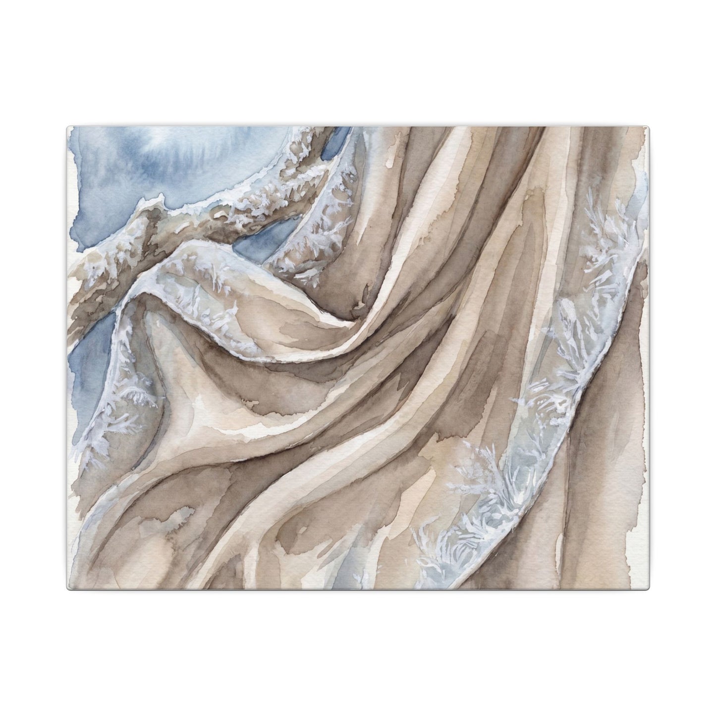 Silk Drape Winter Canvas Art | Japandi Cozy Design
