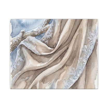 Silk Drape Winter Canvas Art | Japandi Cozy Design