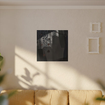 Wisteria Autumn Canvas Art | Dark Japandi Moody Design