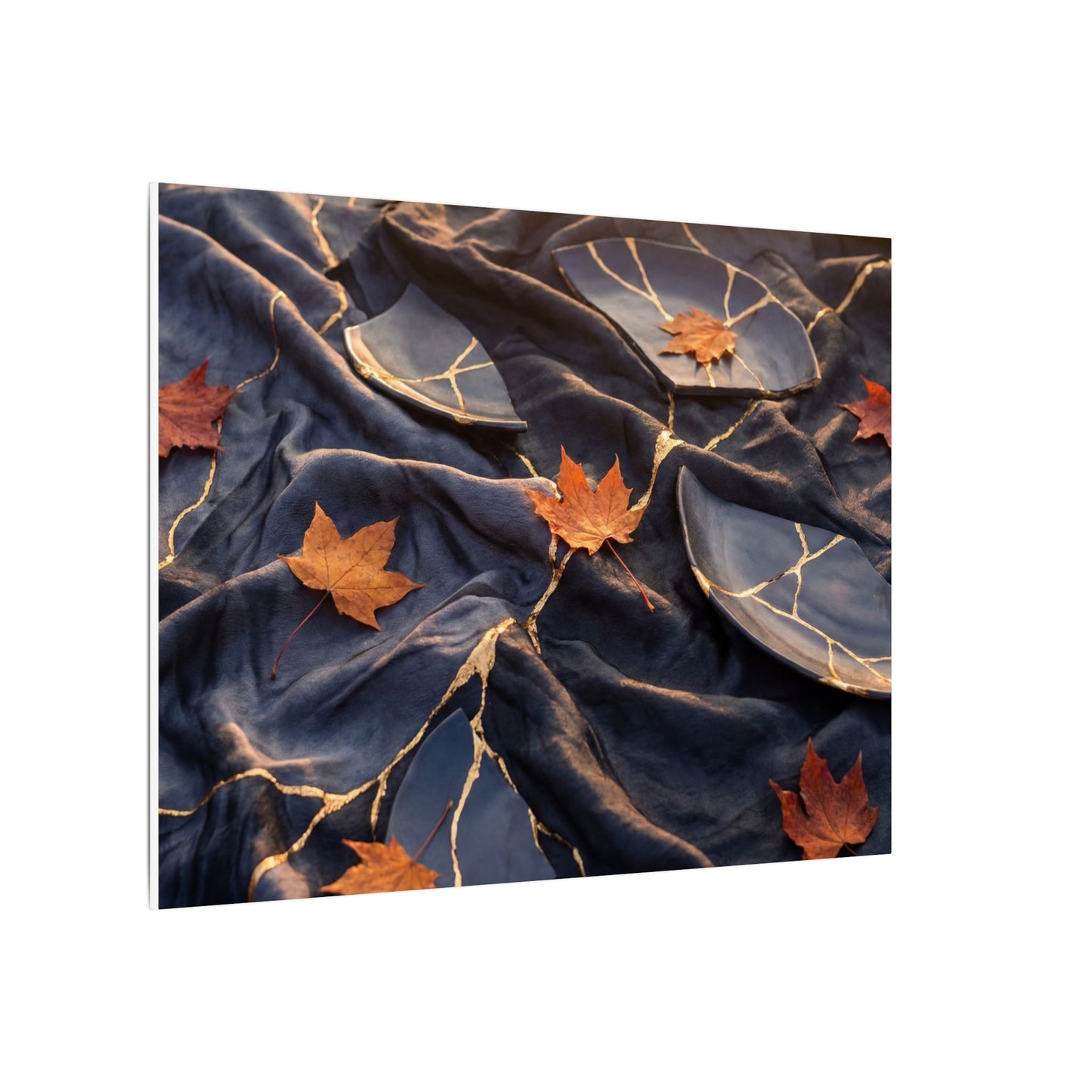 Golden Hour Silk Drape Canvas Art - Kintsugi Shibui