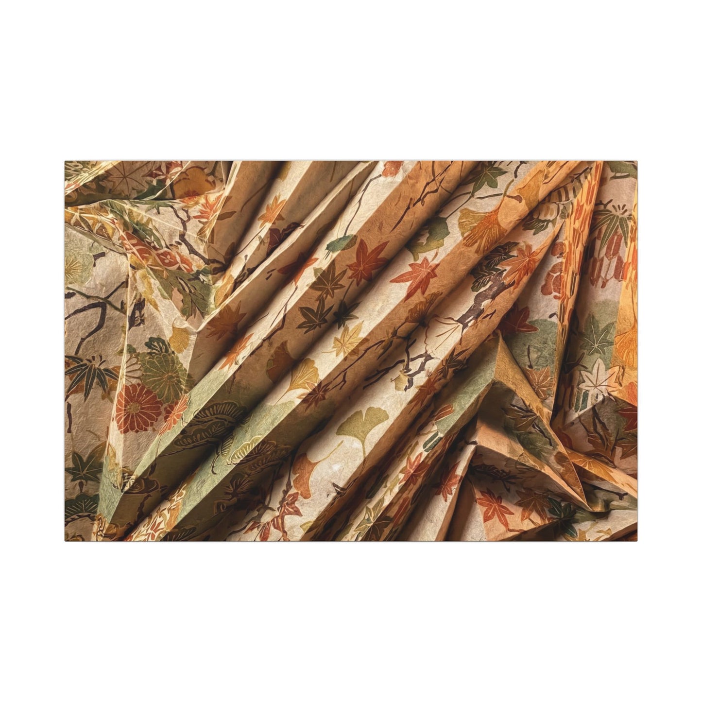 Paper Fold Autumn Canvas Art | Japandi Earthy Design Art Print