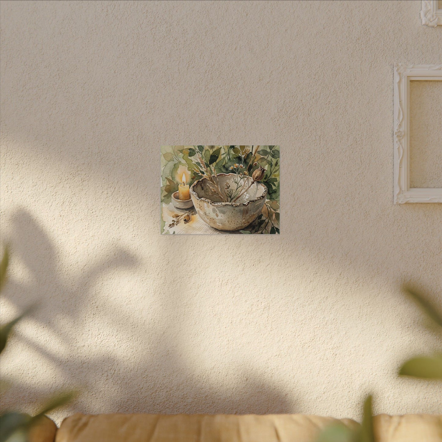 Ceramic Bowl Summer Canvas Art | Japandi Elegant Design