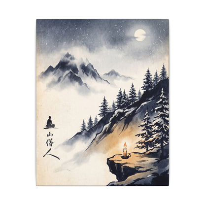 Mountain Mist Canvas Art | Winter Zen Ukiyo E Inspired Art