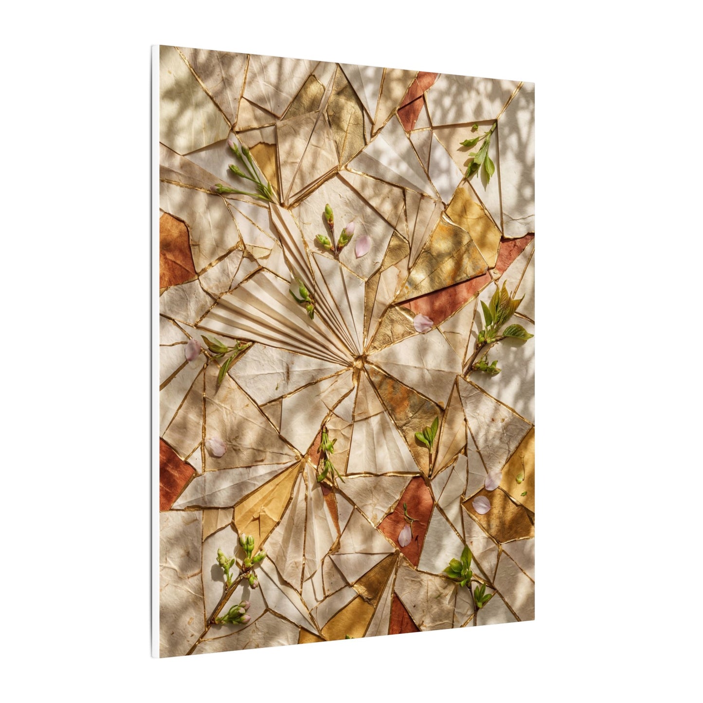Resilient Paper Fold Canvas Art - Gold Repair Kintsugi