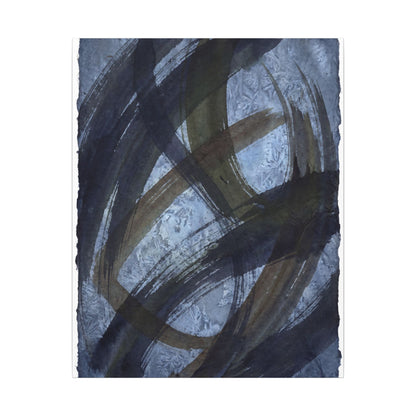 Ink Brushstroke Canvas Art | Winter Dark Japandi Shadow Zen Art